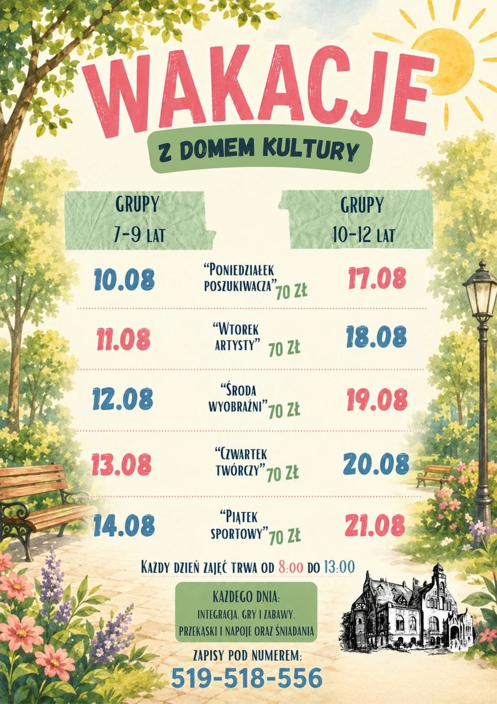 Dom Kultury w Rawiczu zaprasza na wakacyjne zajęcia