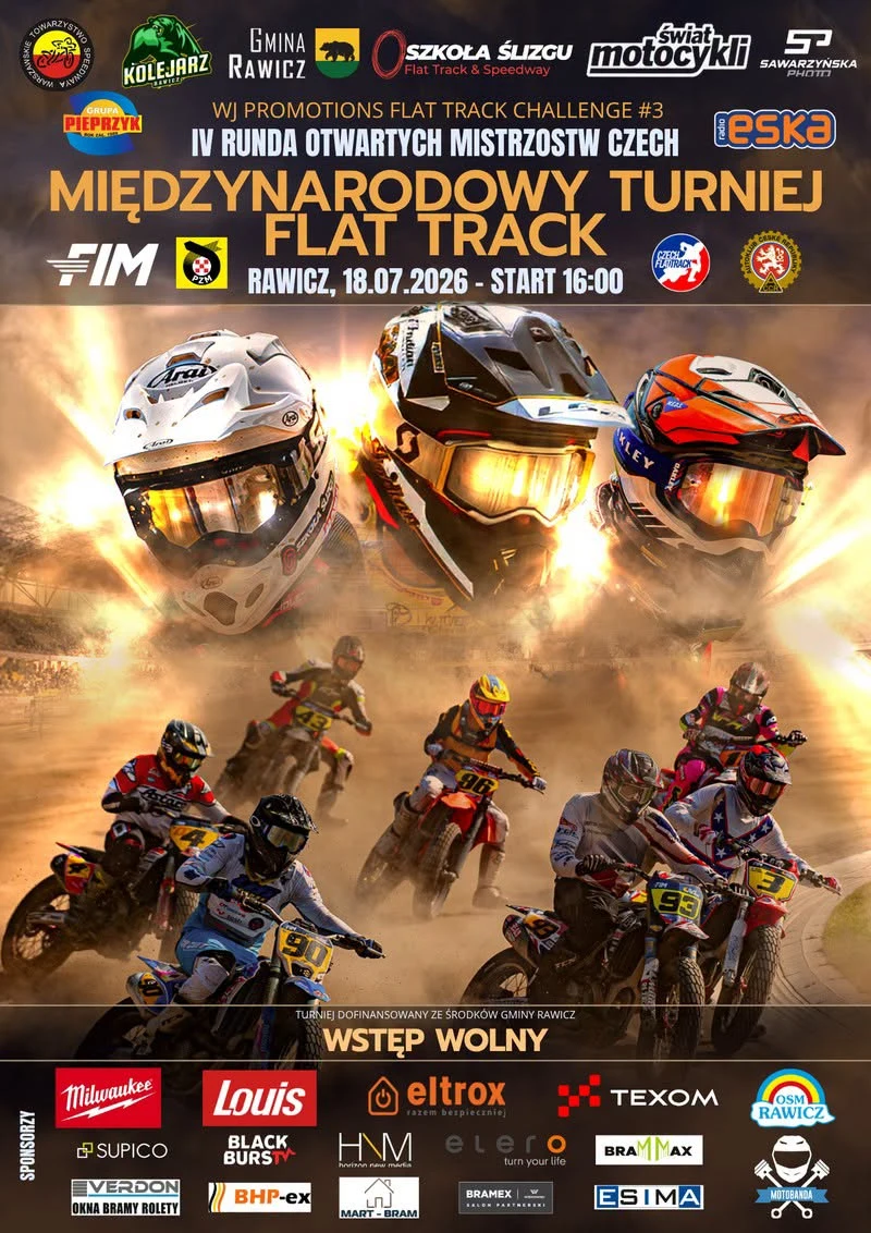 Rawicz FT Challenge 2026 – międzynarodowe wyścigi flat track już w sobotę