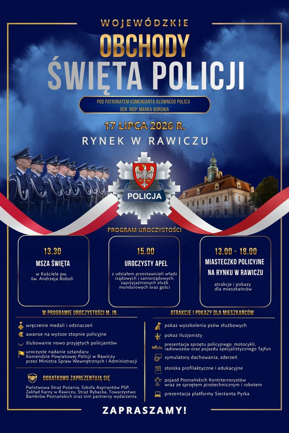 Święto Policji w Rawiczu – wojewódzkie obchody na Rynku