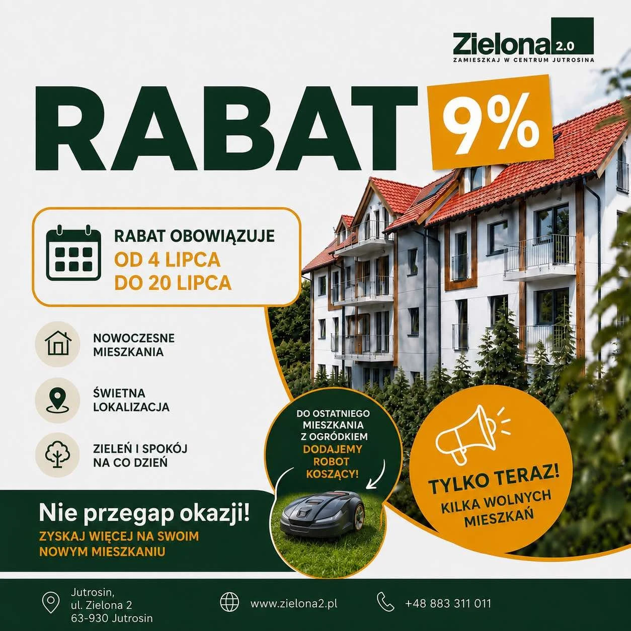 Rabat 9% na mieszkania w Jutrosinie przedłużony do 20 lipca