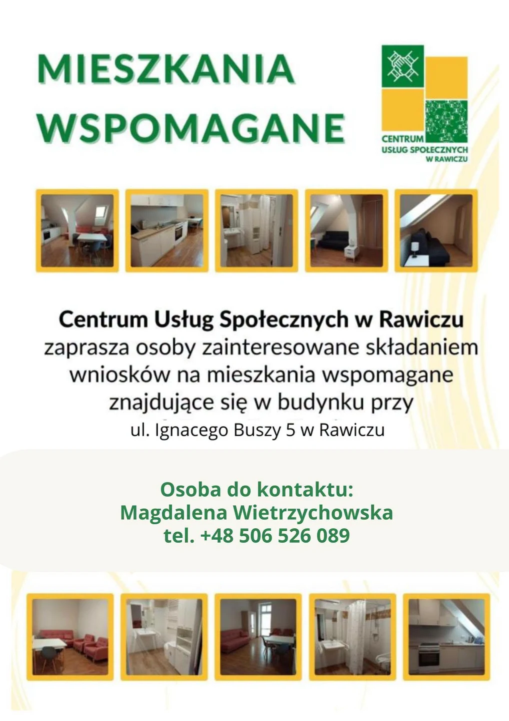 Rawicz: CUS przyjmuje wnioski o wsparcie w mieszkaniu wspomaganym