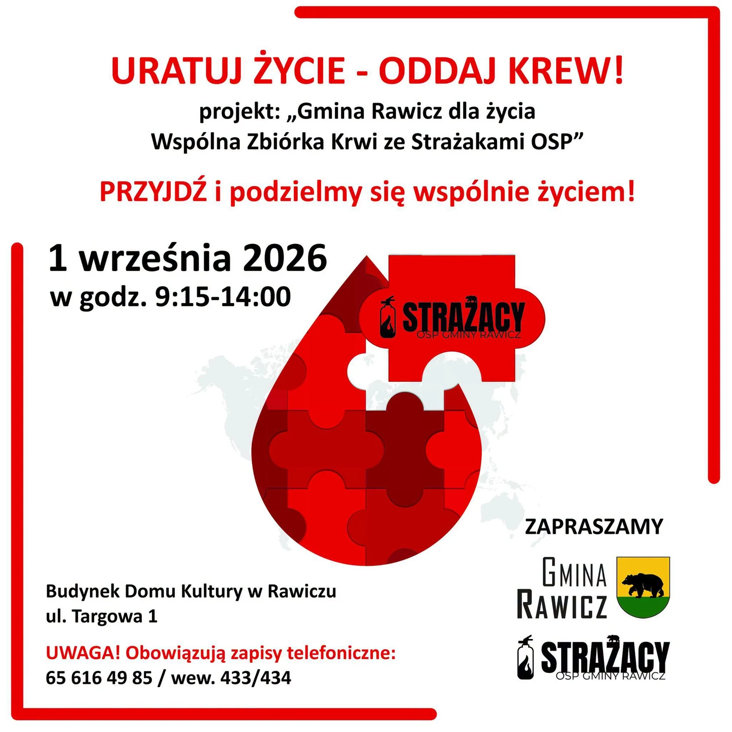 Zbiórka krwi organizowana przez strażaków z gminy Rawicz