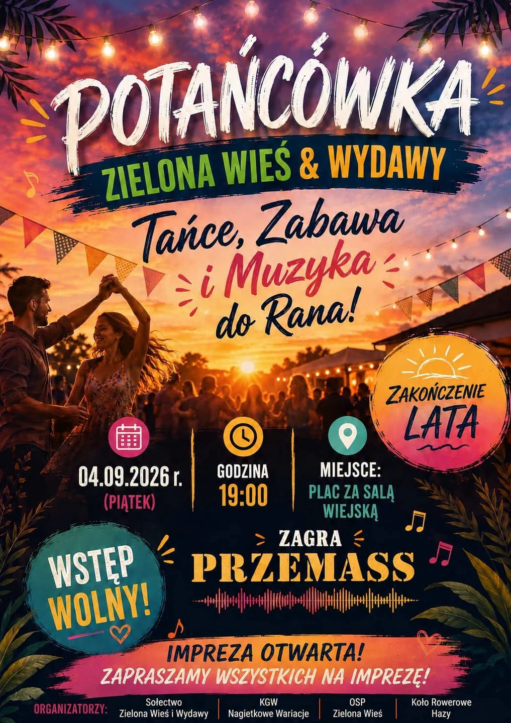 Potańcówka na zakończenie lata w Zielonej Wsi i Wydawach